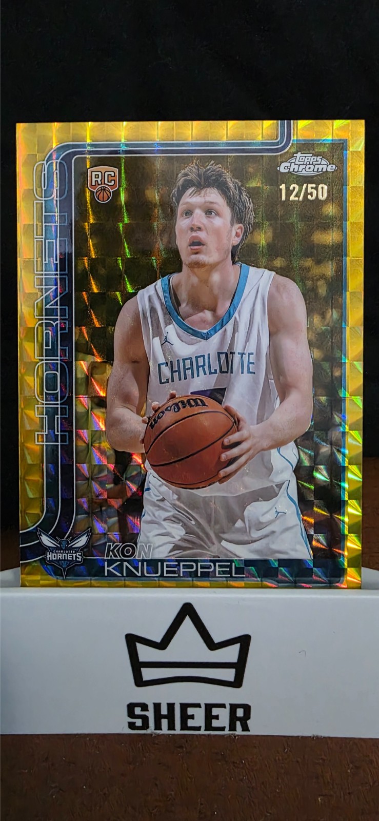 2025-26 Topps Chrome Kon Knueppel GOLD GEOMETRIC /50 #254 RC - NBA 3PT RECORD!