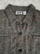 Chico's Tweed Multi Colored Jacket Button Front Lightweight Sz 3 16/18