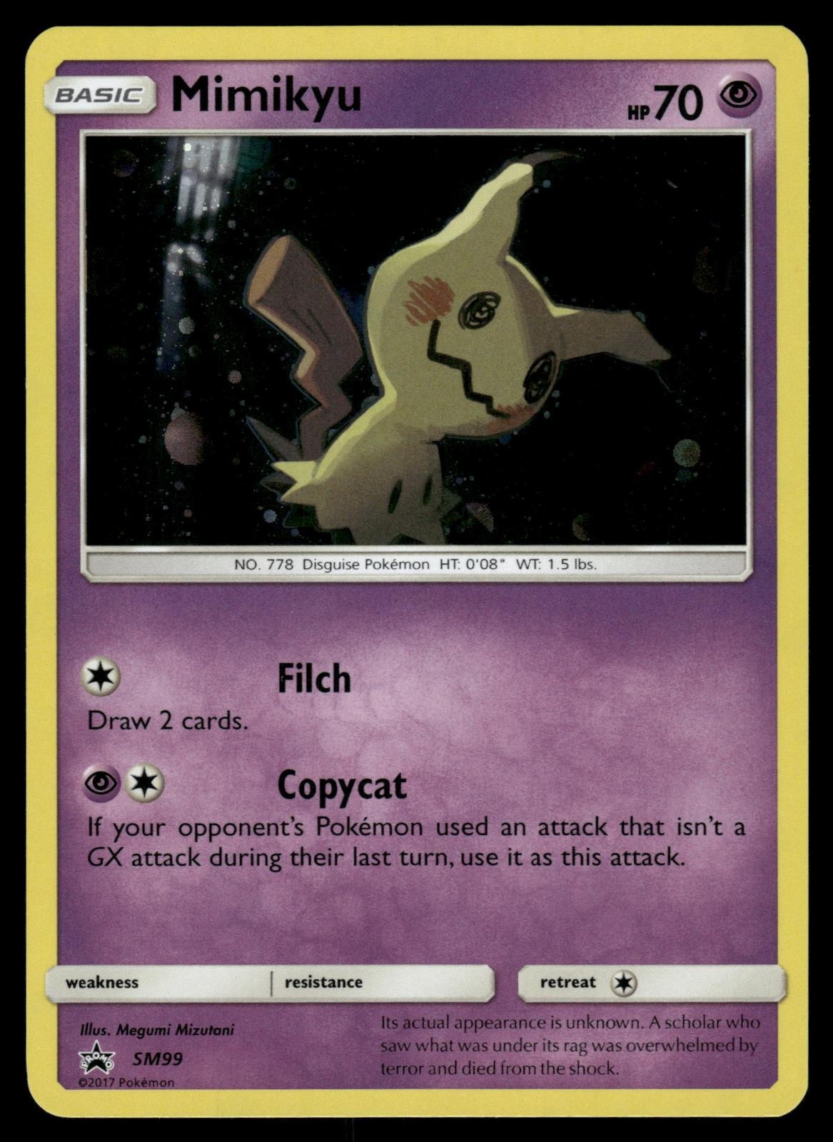 Mimikyu - SM99 Holo Promo Sun & Moon Promo Pokemon Near Mint