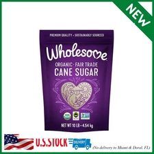 Wholesome Sweeteners 10-Pound Organic Cane Sugar, Fair Trade, Non GMO, Gluten Fr