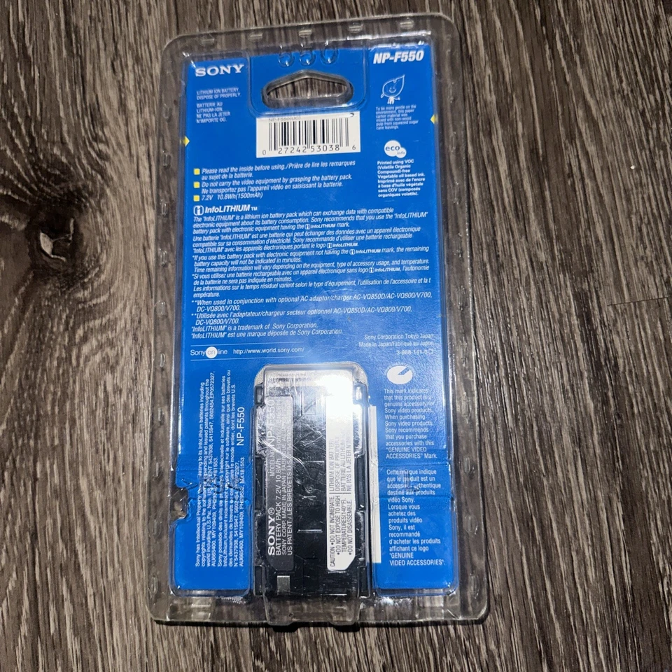 Batería para videocámara Sony NP-F550 NUEVA SELLADA Foto 3 de 3