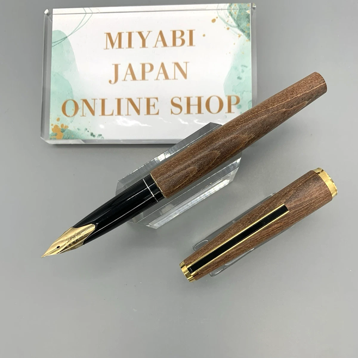 PILOT ペン　18K Pilot Bamboo Fountain Pen Never Inked, Black Resin, 18K 750 Medium