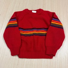 Vintage 80s Rainbow Striped Raglan Sweater size 4 Toddler Just 4 Kids ski