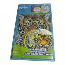 Perler Beads Extra Large Clear Pegboard Iron Peg Art Tiger Design Board NEW