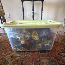 LEGO Bulk Lot Multicolor Pieces Parts Assorted Partially Built in Storage Tub