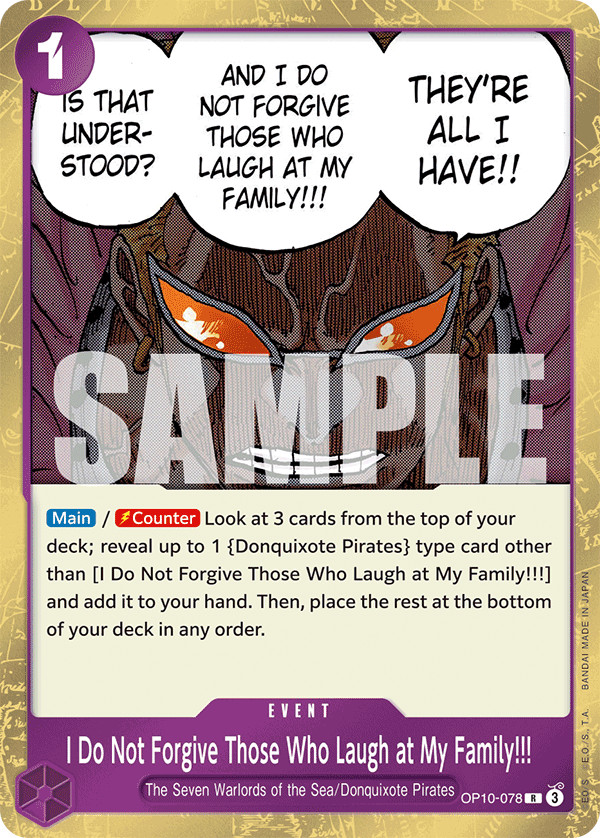 I Do Not Forgive Those Who Laugh at My Family!!! OP10-078 Foil (R)