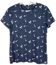 BANANA REPUBLIC Women's Cotton T-Shirt Short Sleeve Champagne Glass Navy White S