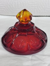 Fostoria Glass Coin Ruby Red Lid TOP ONLY