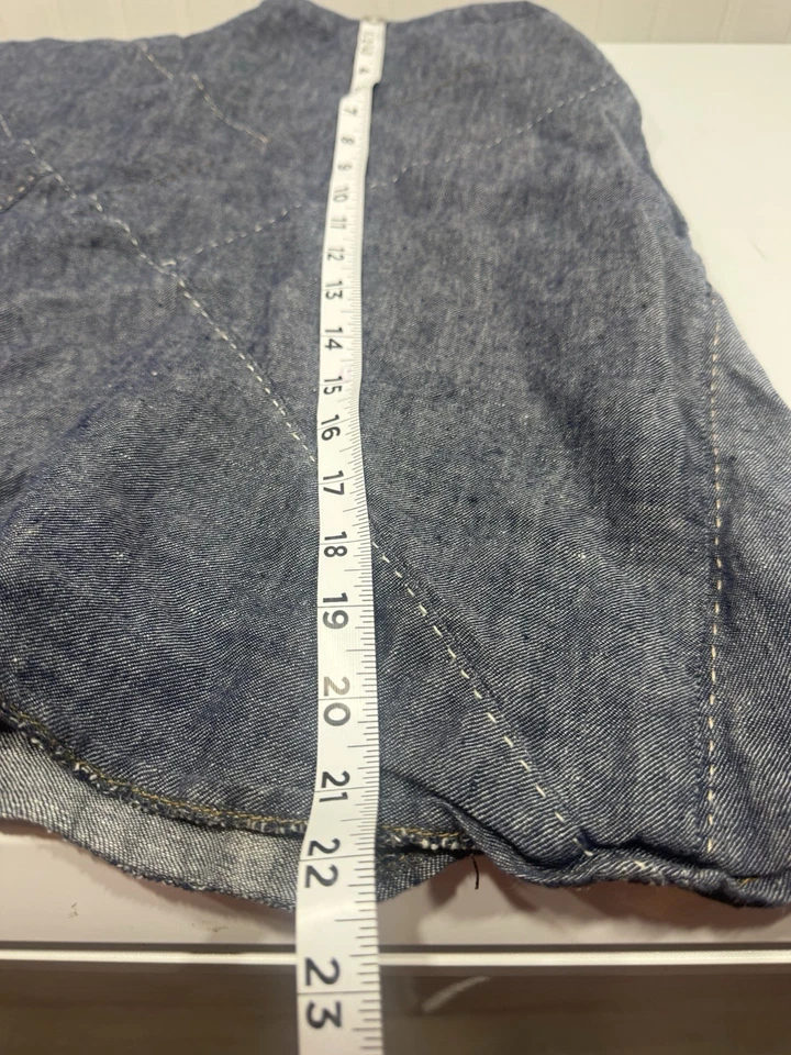 Falda acampanada Cabi de lino con retazos para mujer talla 8 azul cambray % lino Foto 4 de 4