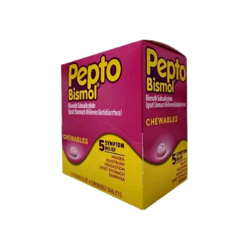 Dispensador Masticables Pepto Bismol - 32 Paquetes de 4 Tabletas Cada uno - Envío Gratis Foto 4 de 4