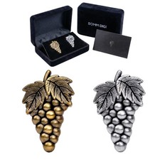 Wine Lover's Grape Pin Set, Antique Silver and Dark - Light Gold Vintage-Fini...