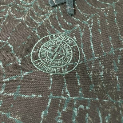 Supreme x Stone Island FW23 Hooded Sweatshirt Spider Web Pattern