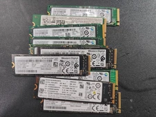 Lot of 10 256GB PCIe NVMe SSDs Mixed Brands