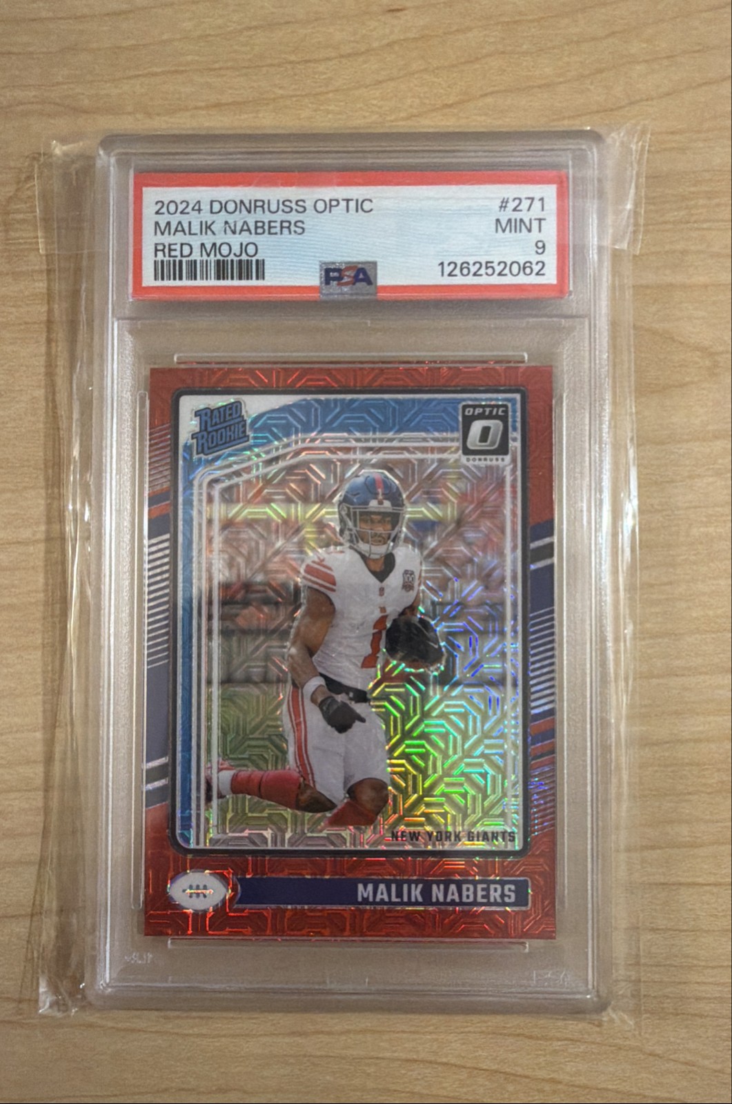 2024 Panini Donruss Optic - Rated Rookie Malik Nabers #271 Red Mojo Prizm (RC)