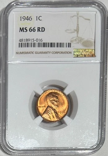 1946-P Lincoln cent NGC MS66 Red
