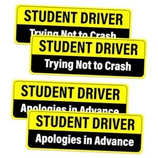 Student Driver Sticker Pack 4Pcs Funny Apologies in Advance Student Driver A234