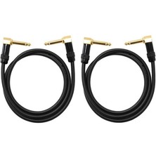 2x3ft 1/4 to 1/4 Right Angle Pro Audio Sound Speaker Wire Cable Cord 15 ga Gauge