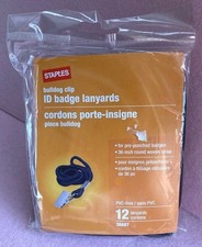 Staples Bulldog Clip Lanyards / ID Badge, 36 in 91.4 cm 12 Count