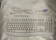 Vintage 2001 Microsoft Internet PS/2 Keyboard X08-71717 White 80L