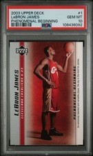 Lebron James 2003-04 Upper Deck Phenomenal Beginnings #1 Rookie card PSA 10. rookie card picture