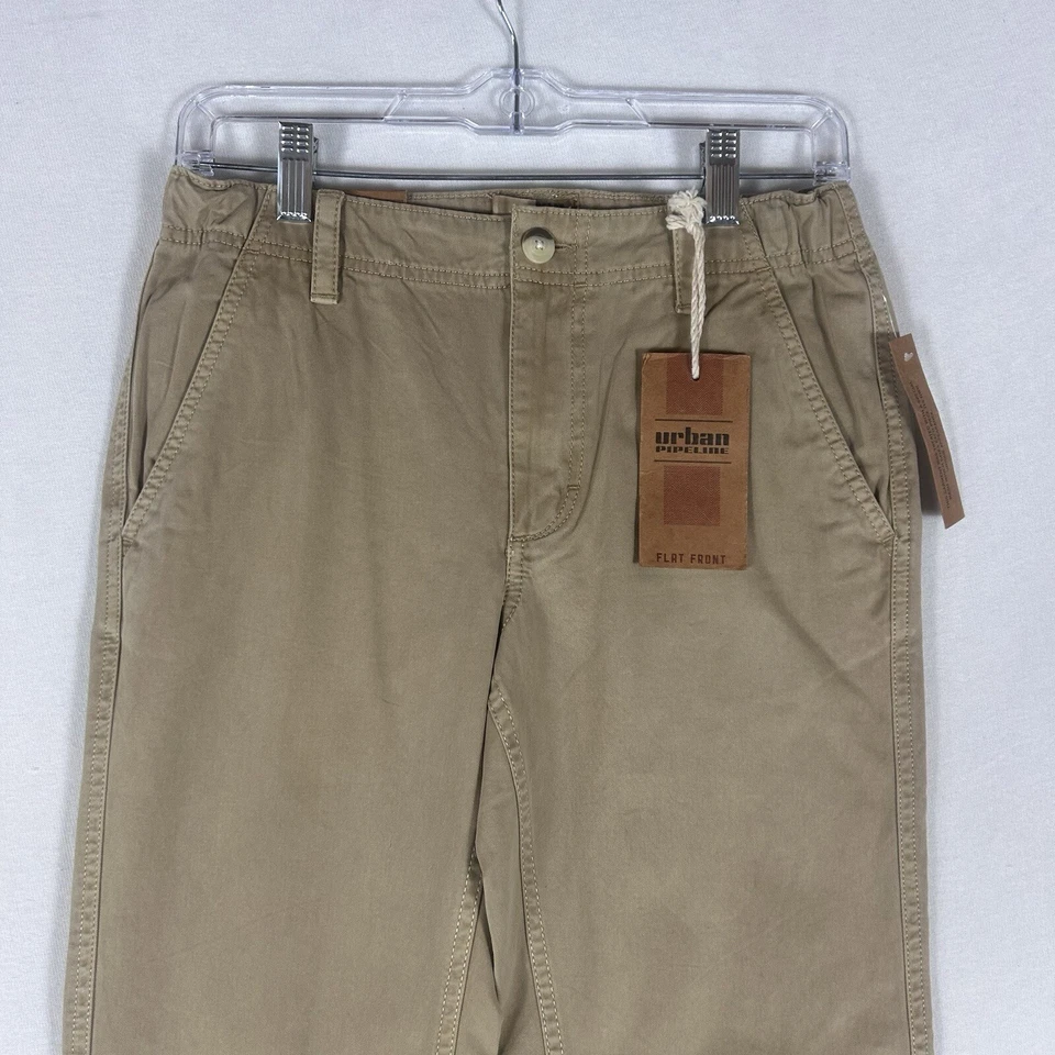 Urban Pipeline NUEVO Pantalones Caqui Frente Plano Niños 14 Papel de Lija Sarga Recto Nuevo con Etiquetas Foto 2 de 4
