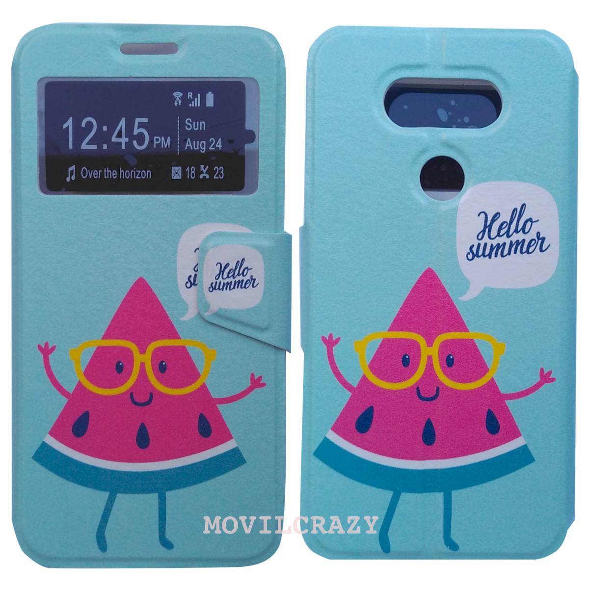 FUNDA LIBRO DIBUJO CON VENTANA CUSTODIA PARA LG G5 SANDIA HELLO SUMMER