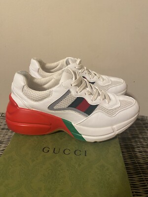 Gucci Lavaredo Womens Eco Mesh Web Rhyton Reflective Sneakers Worn 5x 
