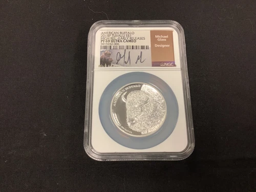 American Buffalo 2014 Tuvalu $1 .999 Silver NGC PF70 Ultra Cameo Artist Signed