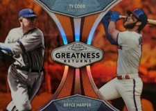 2019 Topps Chrome Greatness Returns Orange Ref #GRE-7 Ty Cobb Bryce Harper /25