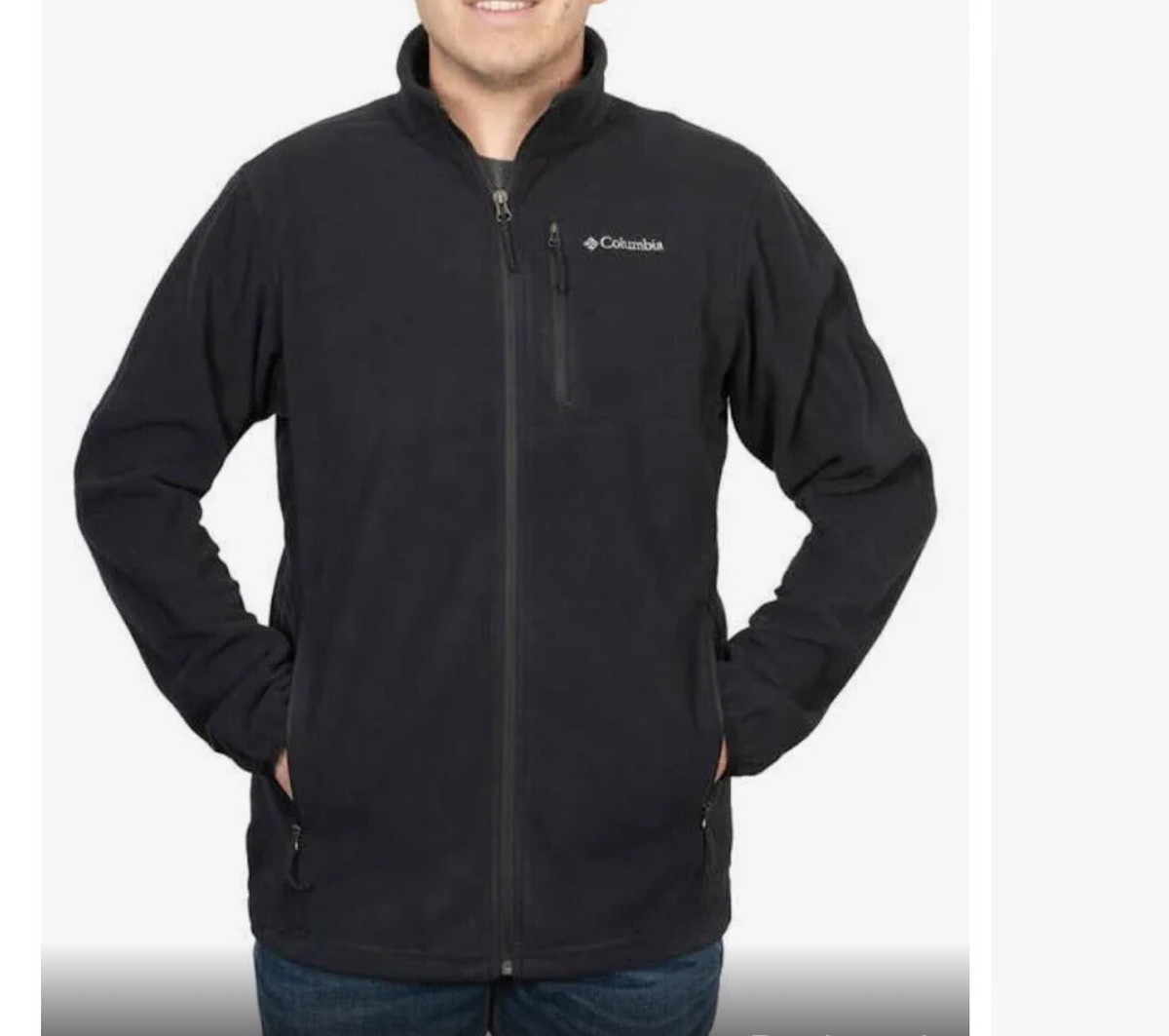 Columbia Thompson Peak Full Zip Fleece Jacket, Black, Men's Large