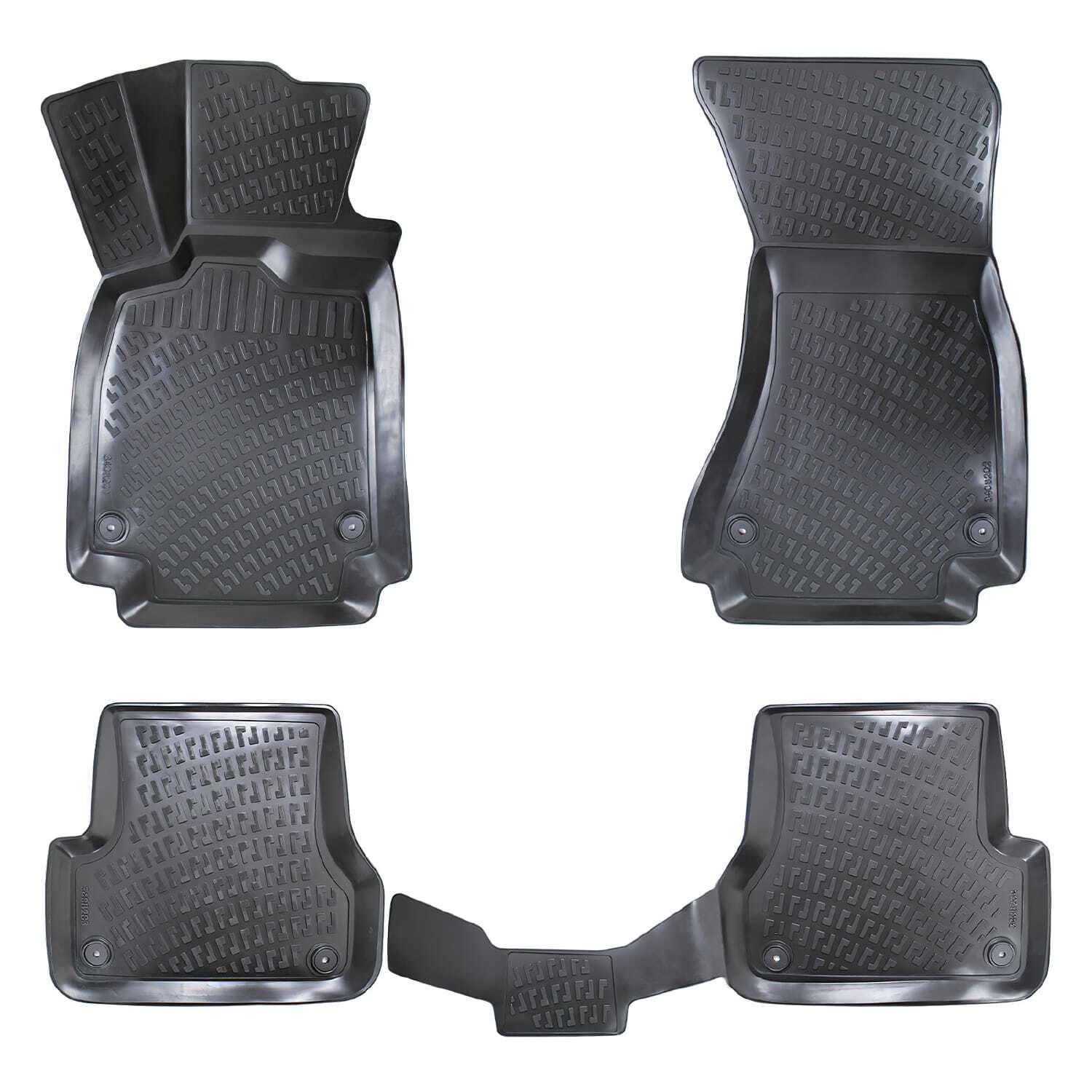 Tapis de voiture noir 4D pour Audi A6 C7 2011-2014 idéal pour voyages en famille et trajets sous la pluie