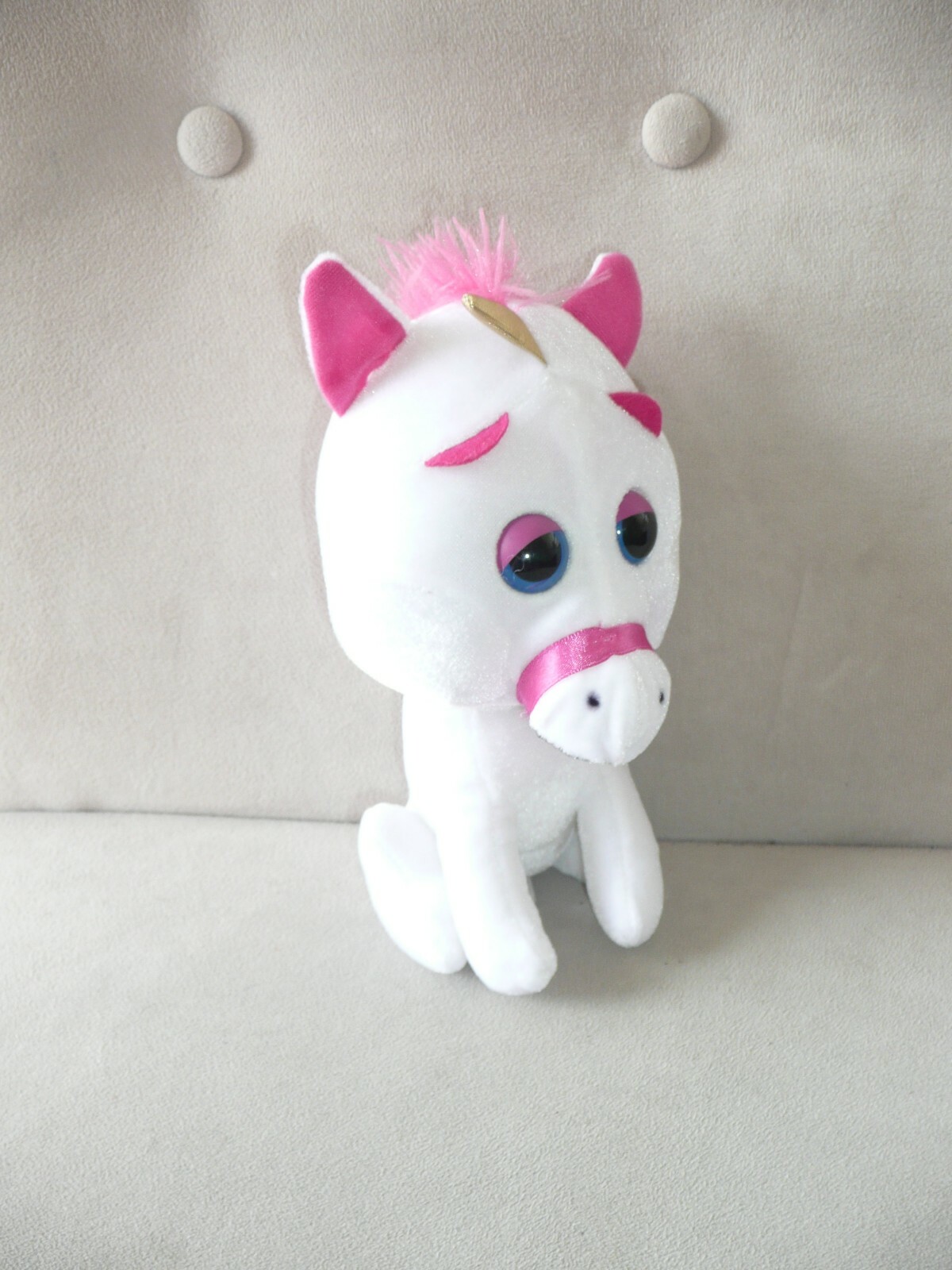 Classic Toy Co Inc Pink & White Unicorn plush Stuffed Animal 9"