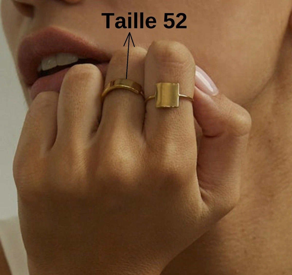 Bague fine plaque gourmette femme ou homme acier inoxy.recouvert