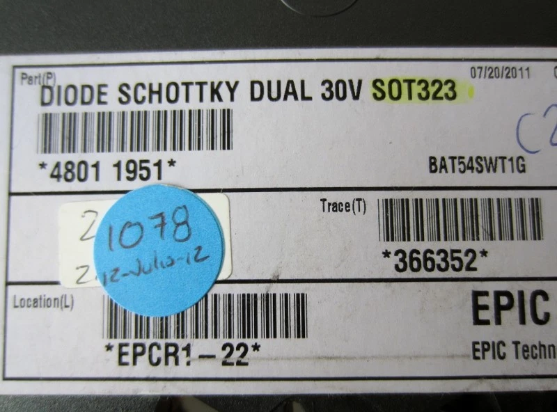 (1.078 piezas) DIODO ÉPICO SCHOTTKY DUAL 30V SOT323 BAT54SWT1G Foto 4 de 4