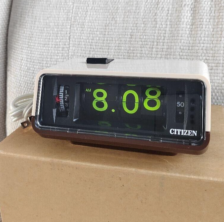 Vintage Citizen Flip Alarm Clock High leaf Curtis 5RD025 50Hz 60Hz