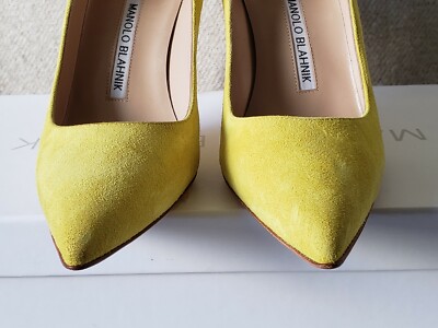 Manolo Blahnik BB Pump 36 6 90 mm Heels Lemon Yellow Suede
