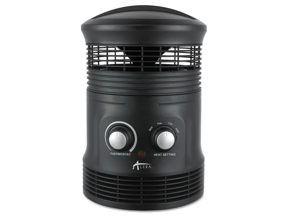 Alera 360 Deg Circular Fan Forced Heater, 8" X 8" X 12", Black HEFF360B - Image 2 of 4