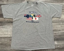 Zetron Y2K Shirt Mens Size Large 2007 Gray Communications Company Short Sleeve