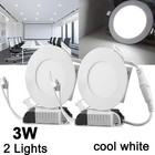 New Listing2X 3W Led Panel Ceiling Lights Recessed Down Lamp Kitchen Fixtures Cool White