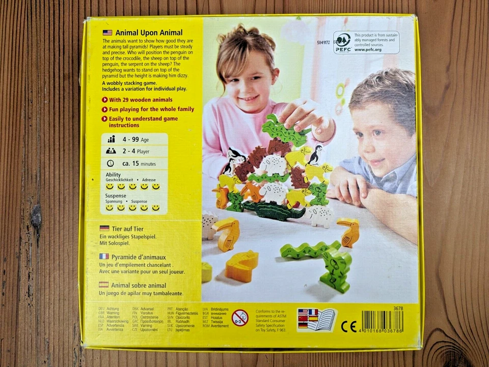 HABA Animal Upon Animal Wooden Stacking Game - Wood Kids Games - Near Complete - Image 2 of 4