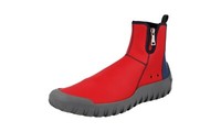 Prada Neopren Stiefelette High-Top Sneaker Boots - Rot Grau - Neu - 9 43