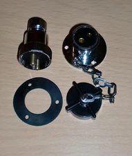 ECS 2302 Waterproof Brass Plug & Socket 2 Pin 12v/24v 3A Marine Caravan Deck 