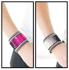 Paparazzi MERMAIDS Have More Fun Pink/Silver Snap Bracelet