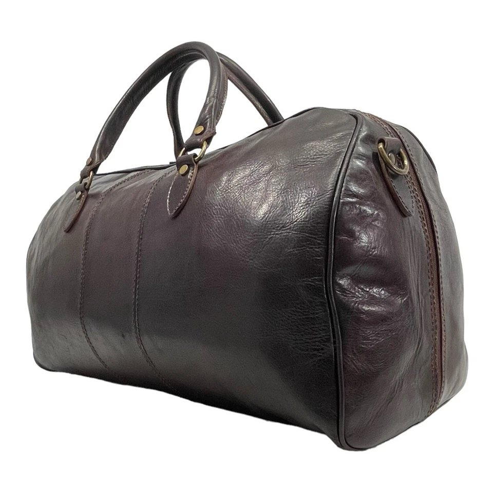 Bolso de Lona Vintage Años 90 FLOTO XL Cuero Pesado Viaje Noche Negocios ITALIA Foto 4 de 4