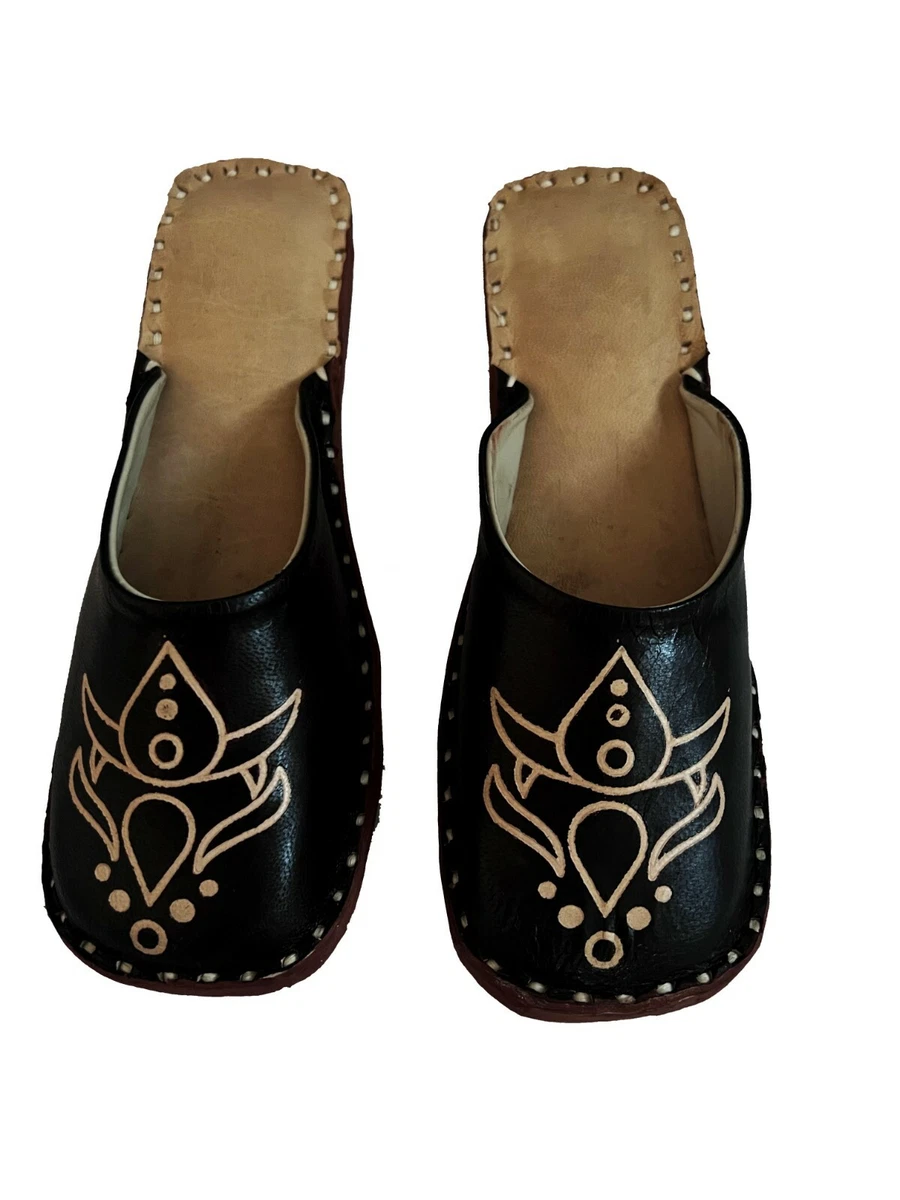 Womens shoes leather shoes slippers leather mules half shoes belly loafer clogs