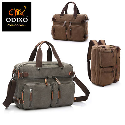 Vintage Herren Umhängetasche Canvas Hand Tasche Tablet Rucksack Messenger Bag