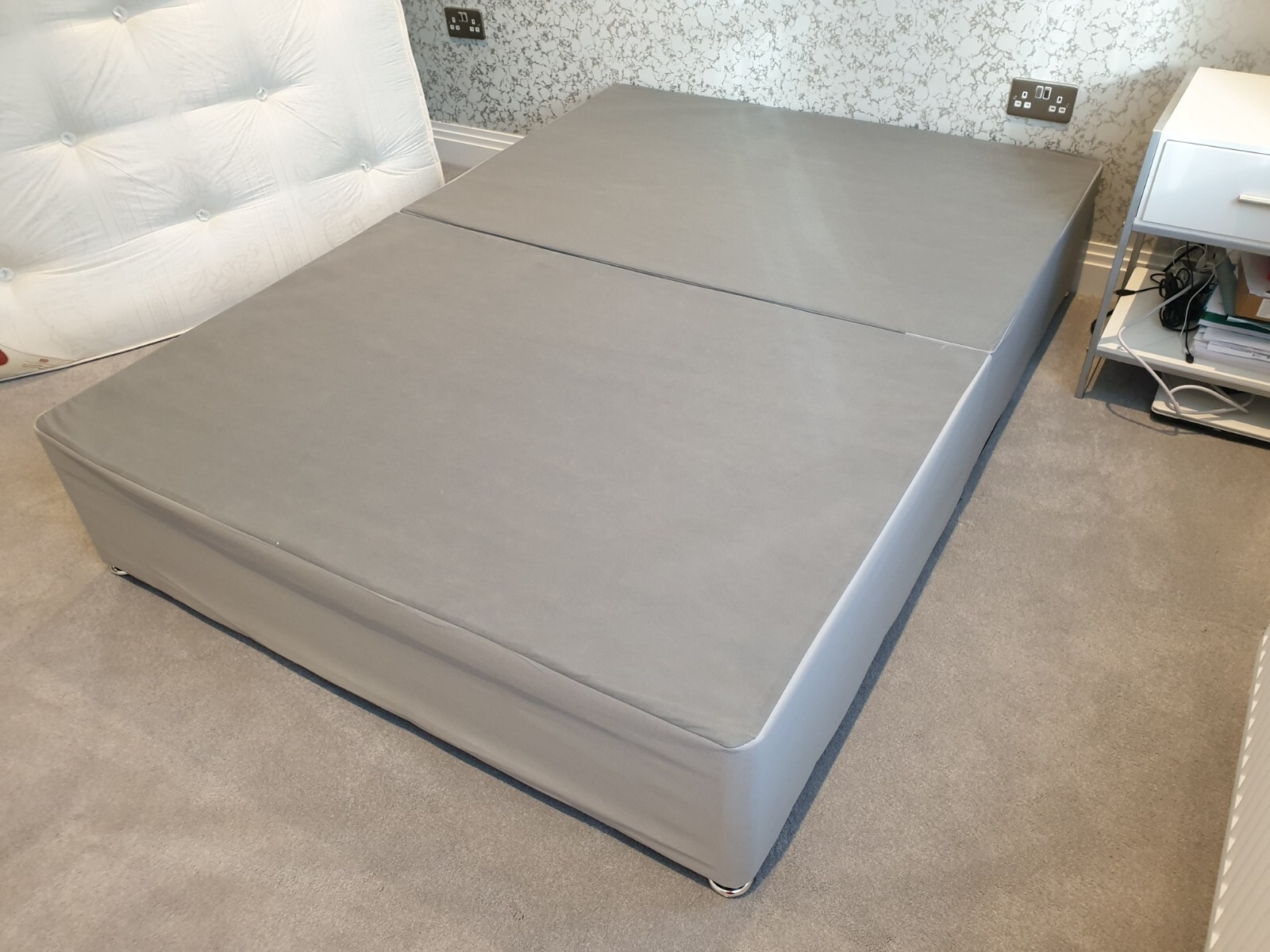 Double divan bed with mattress and headboard eBay