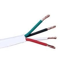 16/4 IN-WALL 16 AWG Gauge 4 Conductor Bare Copper Speaker Wire Cable White 100FT