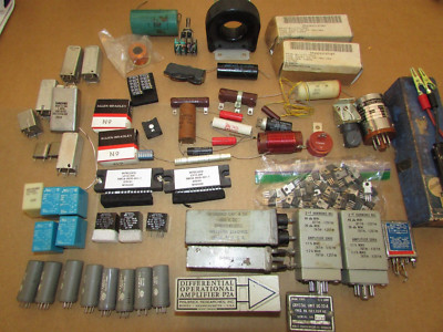 Large Lot of Misc. Electronic Components New/Used Relays, Crystals, Amplifiers +