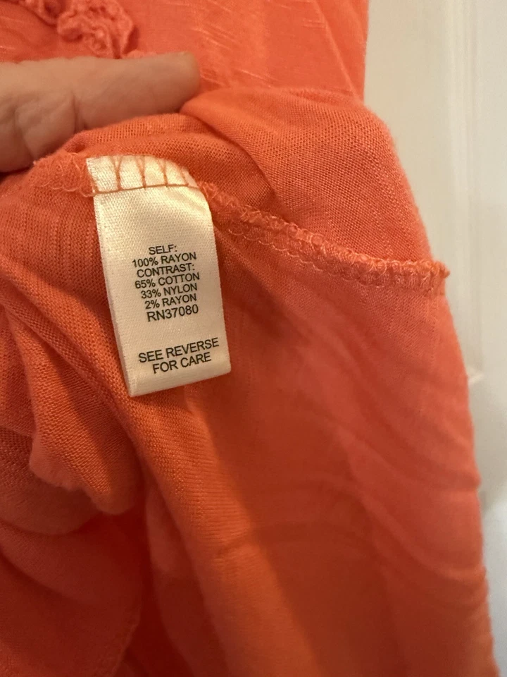 Cato большой кружева рубашка блузка розовый коралл верхний богемное крестьянин карьера повседневный 192L7 - Изображение 4 из 4